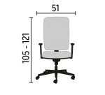 Chaise de bureau Bruneau Activ' - Tissu et maille - Dossier haut avec soutien lombaire - Pieds noirs