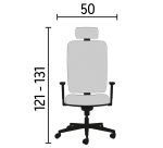 Chaise de Bureau ZOLPEE tissu et maille - avec accoudoirs, appui-tête, réglable profondeur d'assise et soutien lombaire - Mécanisme Synchrone - Pieds aluminium