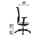 Chaise de bureau ATLAS tissu - avec accoudoirs et soutien lombaire - Mécanisme Synchrone - réglage profondeur de l'assise - Pieds noir