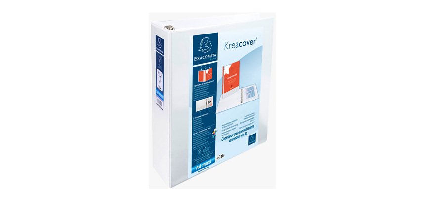 Customizable binder Exacompta Kreacover 4 rings O 6 cm spine 9 cm