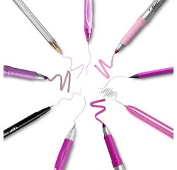 En_cf9 set bic pink e purple trousse rosa