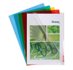 Dosier uñero transparente de PVC liso Exacompta A4 13/100 colores surtidos - Paquete de 50