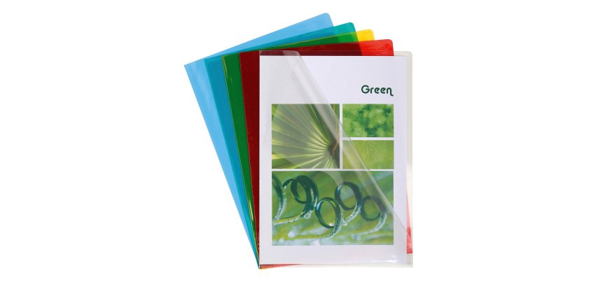 Dosier uñero transparente de PVC liso Exacompta A4 13/100 colores surtidos - Paquete de 50