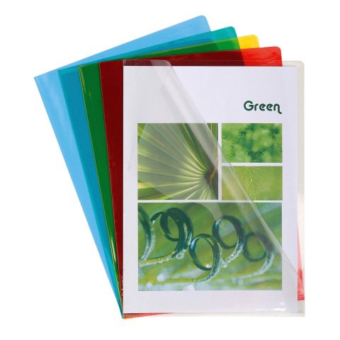 Dosier uñero transparente de PVC liso Exacompta A4 13/100 colores surtidos - Paquete de 50