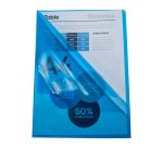 Chemise coin plastique Exacompta A4 PVC lisse 13/100e transparente couleurs assorties - Paquet de 50