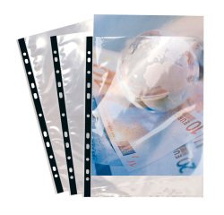 Fundas multitaladro Exacompta A4 de polipropileno liso 9/100 - Caja de 100
