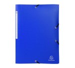 Chemise à élastique 3 rabats plastique Exacompta Opak 24 x 32 cm dos 2 cm couleurs assorties