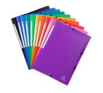 Chemise à élastique 3 rabats plastique Exacompta Opak 24 x 32 cm dos 2 cm couleurs assorties