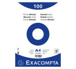 Fiche bristol 297 x 210 non perforée unie blanche Exacompta - sachet de 100