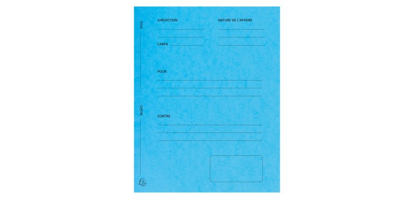 Paquet de 25 dossiers de plaidoirie pré-imprimés Exacompta - 25x32 - couleur