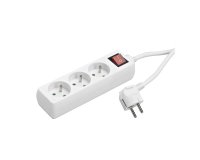 Steckdosenleiste für 3 Steckdosen mit Schalter - Kabel 3 m