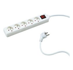 Regleta 5 tomas con interruptor - cable 3 m.