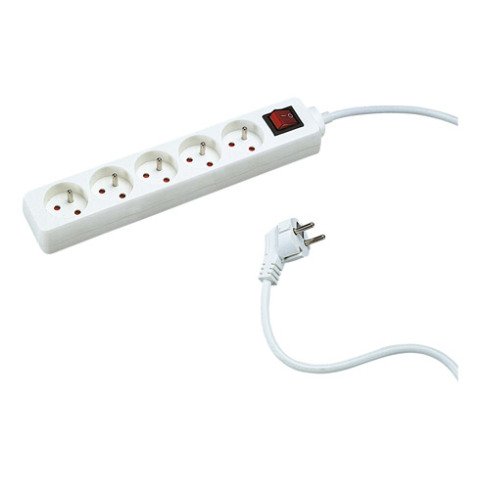 Regleta 5 tomas con interruptor - cable 3 m.