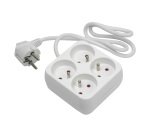 Multiprise sans interrupteur câble 90 cm pour 4 prises