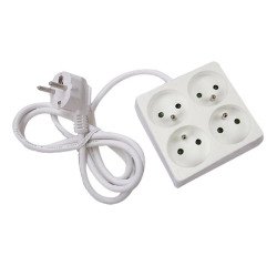 Power strip without switch cable 90 cm with 4 outlets