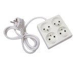 Multiprise sans interrupteur câble 90 cm pour 4 prises