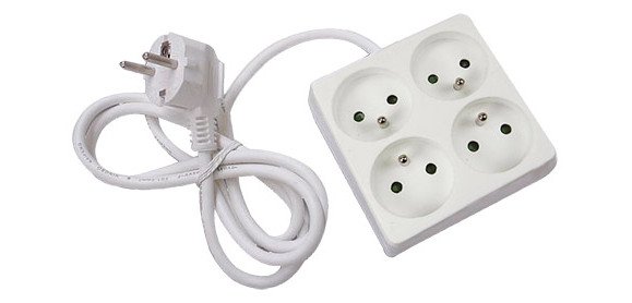Steckerleiste ohne Schalterkabel 90 cm für 4 Stecker