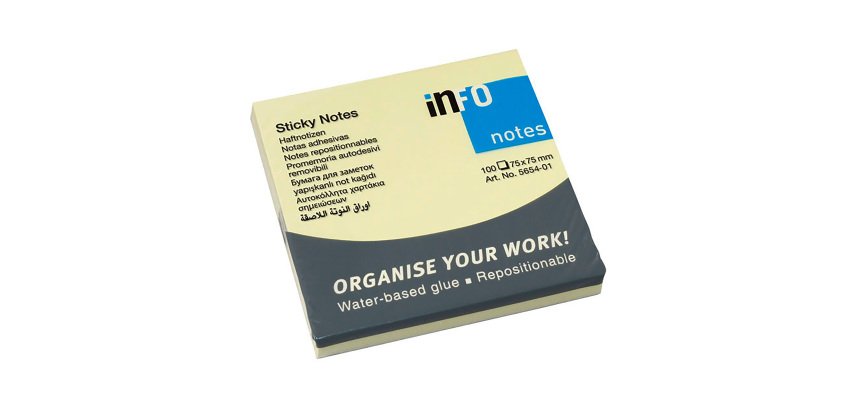 Foglietti riposizionabili InfoNotes 75 x 75 mm Giallo tenue 12 unità da 100 fogli