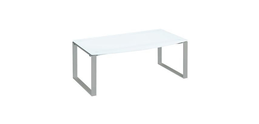 Bureau manager droit L.180 x H.74 cm blanc piètement métal - Next