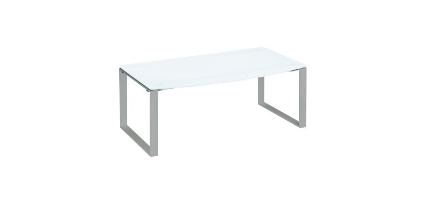 Bureau manager droit L.180 x H.74 cm blanc piètement métal - Next