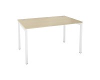 Bureau droit chêne clair L 120 x P 80 cm, piètement métal - Practica