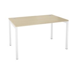 Bureau droit chêne clair L 120 x P 80 cm, piètement métal - Practica