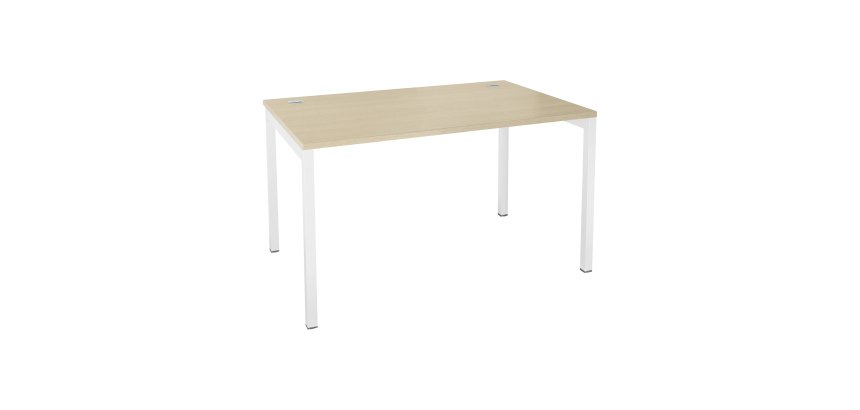 Bureau droit chêne clair L 120 x P 80 cm, piètement métal - Practica