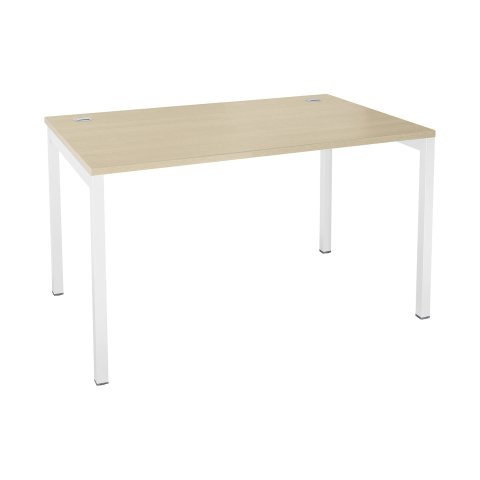 Mesa recta Squadra An 120 x Fon 80 cm roble patas blancas
