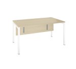 Bureau droit chêne clair L 140 x P 80 cm, piètement métal - Practica