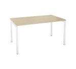 Bureau droit chêne clair L 140 x P 80 cm, piètement métal - Practica