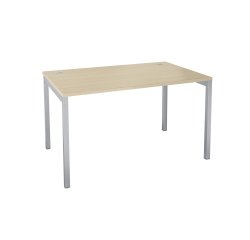 Bureau droit chêne clair L 120 x P 80 cm, piètement métal - Practica