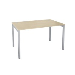 Bureau droit chêne clair L 120 x P 80 cm, piètement métal - Practica