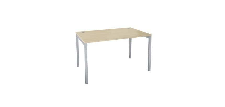 Bureau droit chêne clair L 120 x P 80 cm, piètement métal - Practica
