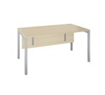 Bureau droit chêne clair L 140 x P 80 cm, piètement métal - Practica