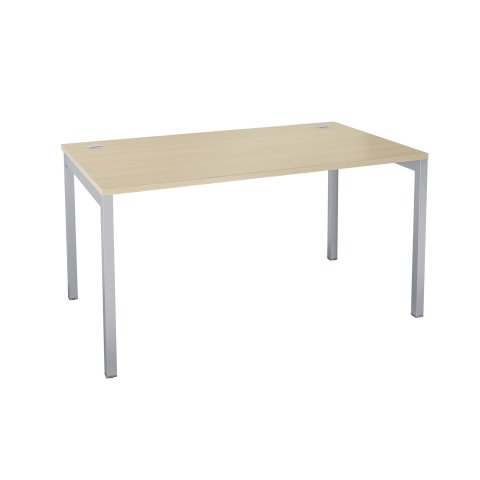 Mesa recta Squadra An 140 x Fon 80 cm roble patas aluminio