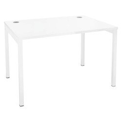 Bureau droit blanc L 120 x P 80 cm, piètement métal - Practica