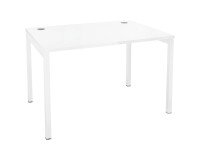 Bureau droit blanc L 120 x P 80 cm, piètement métal - Practica