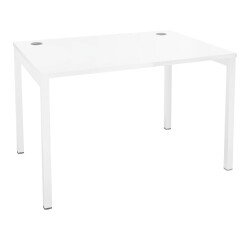 Bureau droit blanc L 120 x P 80 cm, piètement métal - Practica