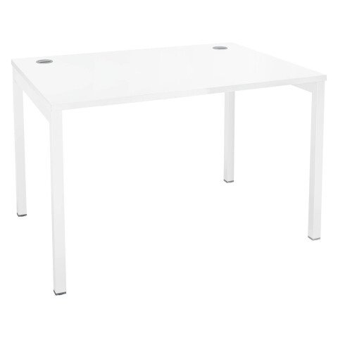 Mesa recta Squadra An 120 x Fon 80 cm blanca patas blancas