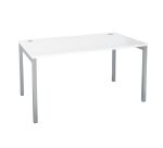 Bureau droit plateau blanc L 140 x P 80 cm, piétements métal - Practica