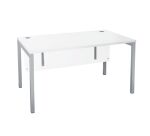Bureau droit plateau blanc L 140 x P 80 cm, piétements métal - Practica