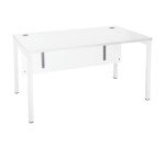 Bureau droit plateau blanc L 140 x P 80 cm, piétements métal - Practica