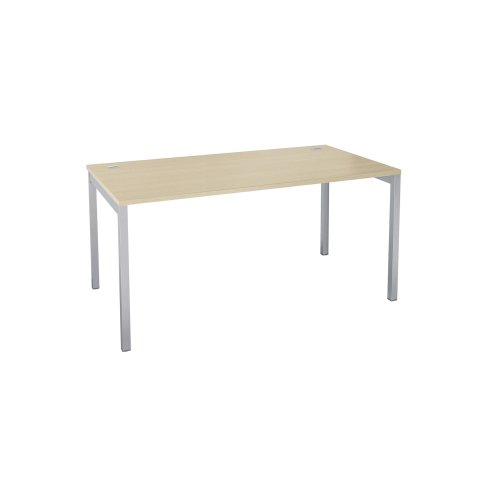 Mesa recta Squadra An 160 x Fon 80 cm roble patas aluminio