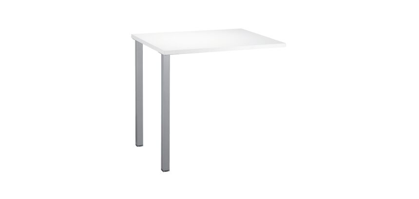 Retour bureau suspendu plateau blanc L 80 x P 60 cm, piétement métal - Practica