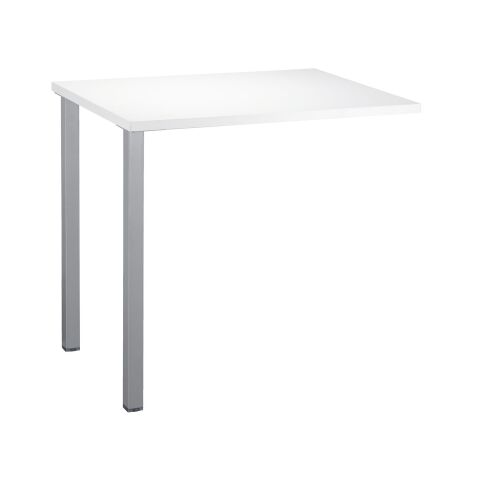 Retour bureau suspendu plateau blanc L 80 x P 60 cm, piétement métal - Practica