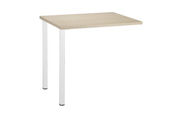 Extensión blanca para mesa recta Squadra 80 x 60 cm pata metal