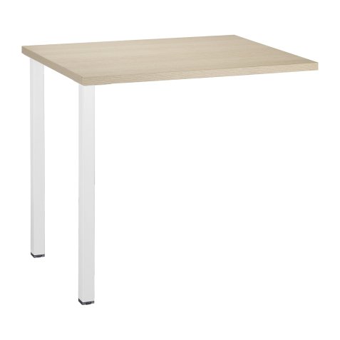 Extensión blanca para mesa recta Squadra 80 x 60 cm pata metal