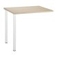 Extensión blanca para mesa recta Squadra 80 x 60 cm pata metal