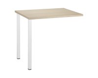 Extensión blanca para mesa recta Squadra 80 x 60 cm pata metal