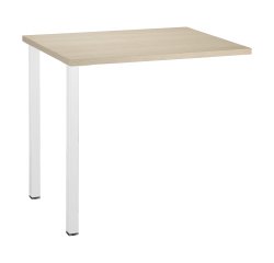 Extensión blanca para mesa recta Squadra 80 x 60 cm pata metal